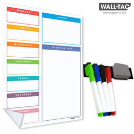 The Magnet Shop Planificateur mural mensuel WallTAC A3 avec marqueurs pour  tableau blanc, Fabriqué au Royaume-Uni