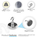 Magnetic Hooks With Strong Ferrite Magnets For Home, Office, Factory, Fishing (up to 20KG) additional 5
