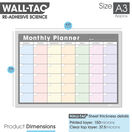 WallTAC Re-Adhesive Dry Wipe Monthly Wall Planner Calendar Organiser - Pastel additional 8