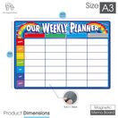Magnetic Weekly Family Planner Whiteboard With Pens additional 3
