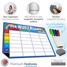 Magnetic Weekly Family Planner Whiteboard With Pens additional 2