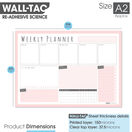 WallTAC Re-Adhesive Dry Erase Weekly Student Wall Planner & Task Organiser additional 10