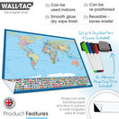 WallTAC ReAdhesive Dry Erase World Map Wall Poster additional 3