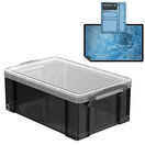 Smoke Storage Boxes with Base Sheet (4 or 9 Litre, Transparent Black with Clear Lid) additional 4