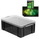 Smoke Storage Boxes with Base Sheet (4 or 9 Litre, Transparent Black with Clear Lid) additional 20