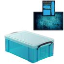Electric Blue Storage Box with Base Sheet & Sticker Labels (Transparent Blue Box with  Clear Lid) additional 20
