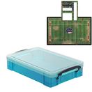 Electric Blue Storage Box with Base Sheet & Sticker Labels (Transparent Blue Box with  Clear Lid) additional 4