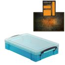 Electric Blue Storage Box with Base Sheet & Sticker Labels (Transparent Blue Box with  Clear Lid) additional 6