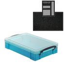 Electric Blue Storage Box with Base Sheet & Sticker Labels (Transparent Blue Box with  Clear Lid) additional 7