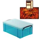 Electric Blue Storage Box with Base Sheet & Sticker Labels (Transparent Blue Box with  Clear Lid) additional 29