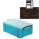 Electric Blue Storage Box with Base Sheet & Sticker Labels (Transparent Blue Box with  Clear Lid) additional 31