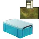 Electric Blue Storage Box with Base Sheet & Sticker Labels (Transparent Blue Box with  Clear Lid) additional 35