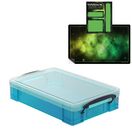 Electric Blue Storage Box with Base Sheet & Sticker Labels (Transparent Blue Box with  Clear Lid) additional 18