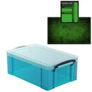 Electric Blue Storage Box with Base Sheet & Sticker Labels (Transparent Blue Box with  Clear Lid) additional 37