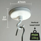 Strong Magnetic Hooks, White additional 3